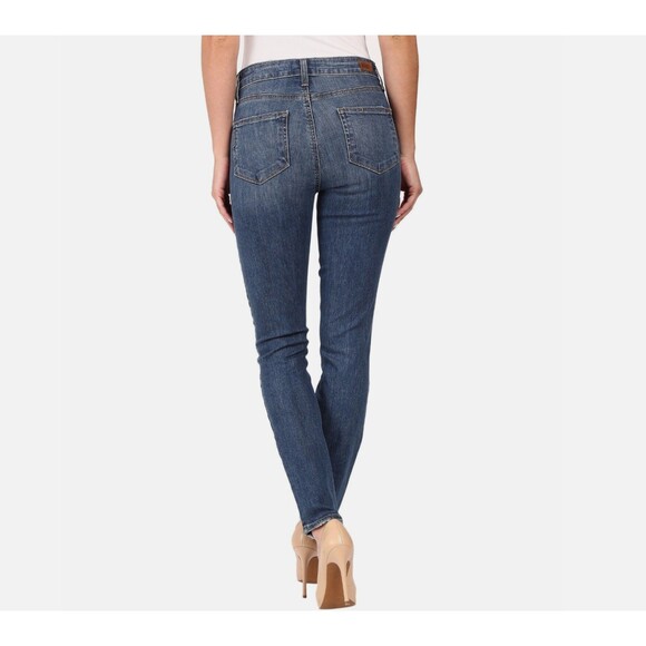 Paige | Hoxton Ankle Skinny Jeans Frayed Hem Medium Wash Wiskering Size 26" - Picture 3 of 9